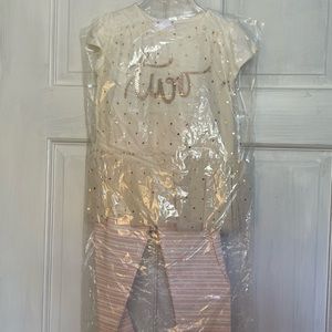 NWT Mud Pie Gold Two Tunic Legging Set - 24M/2T